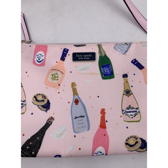 Kate Spade Triple Gusset Crossbody DOWN CHAMPAGNE NWT Blemished - Picture 5 of 13